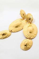 Oval Metal Drop Earrings